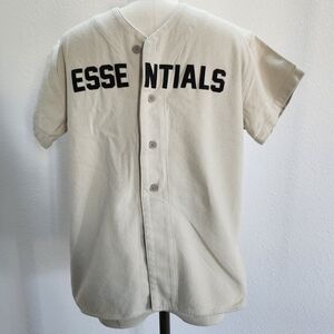 Essentials Cream Textured Shirt with Black Patch